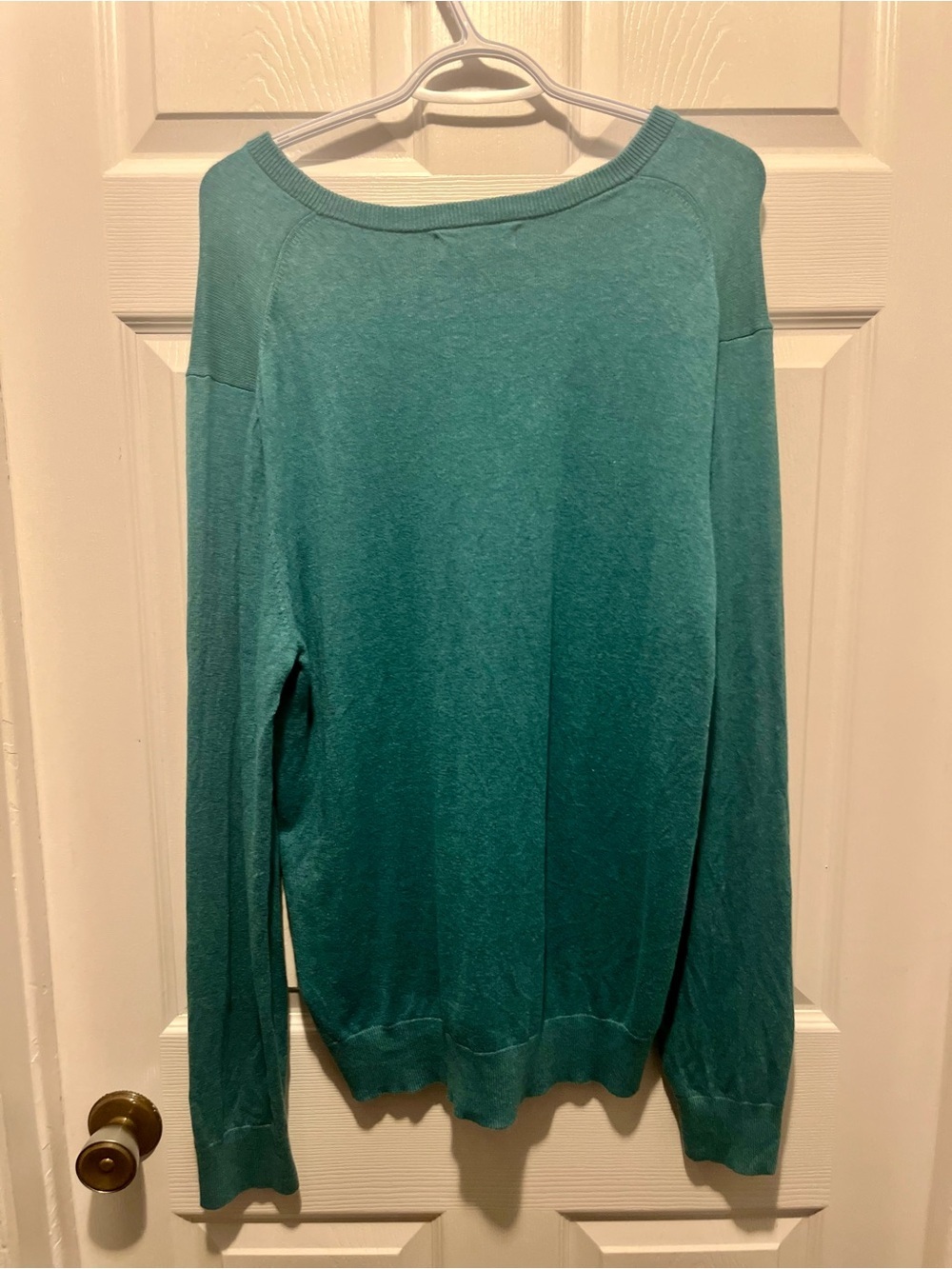 Banana Republic Silk Cashmere Sweater Blue Large Women Long Sleeve V-Neck - Picture 5 of 5